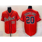 Detroit Tigers #20 Spencer Torkelson Orange AmberGomez With Patch Vapor Premier Limited Stitched Jersey