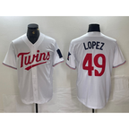 Minnesota Twins #49 Pablo Lopez White AmberGomez Stitched Cool Base Jersey