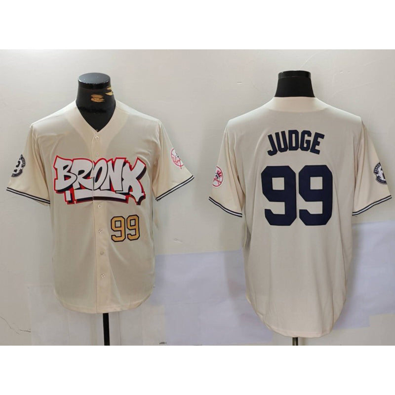 New York Yankees #99 Aaron Judge Cream AmberGomez Limited Stitched Jerseys