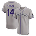 Colorado Rockies #14 Ezequiel Tovar Player Gray AmberGomez Limited Elite Home Stitched Jerseys