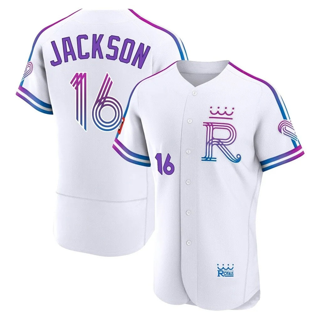 Kansas City Royals #16 Bo Jackson Player White AmberGomez 2026 City Connect Limited Elite Home Stitched Jerseys