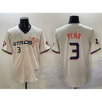 Houston Astros #3 Jeremy Pena Cream AmberGomez 2025 City Connect With Texas Patch Limited Stitched Jersey
