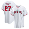 Los Angeles Angels #27 Mike Trout White AmberGomez Home Replica Player Name Jersey