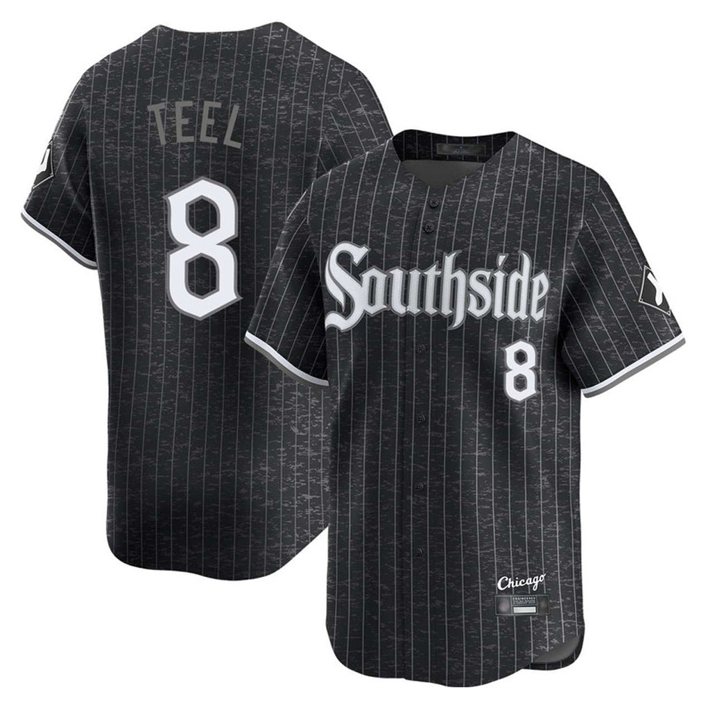Chicago White Sox #8 Kyle Teel Player Black AmberGomez City Connect Limited Home Stitched Jerseys