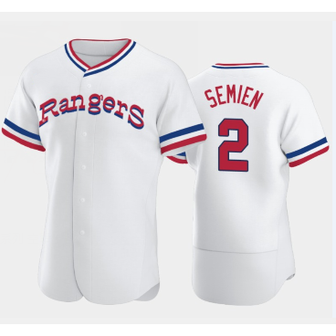 Texas Rangers #2 Marcus Semien White AmberGomez Throwback Stitched Flex Base Jersey