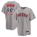 Boston Red Sox #16 Jarren Duran Player Gray AmberGomez Road USA 250 Fourth of July Home Game Stitched Jerseys