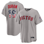 Boston Red Sox #16 Jarren Duran Player Gray AmberGomez Road USA 250 Fourth of July Home Game Stitched Jerseys
