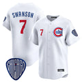 Chicago Cubs #7 Dansby Swanson Player White AmberGomez Vapor Premier Limited Home Stitched Jerseys