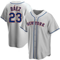 New York Mets #23 Javier Baez Gray AmberGomez Replica Jersey