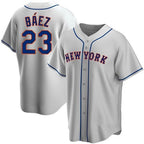 New York Mets #23 Javier Baez Gray AmberGomez Replica Jersey