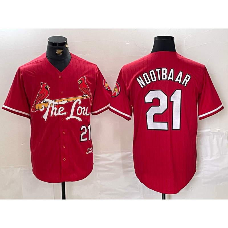 St. Louis Cardinals #21 Lars Nootbaar Red AmberGomez 2024 City Connect Limited Stitched Jersey