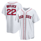 Boston Red Sox #22 Garrett Whitlock White AmberGomez Home Replica Jersey