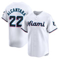 Miami Marlins #22 Sandy Alcantara White AmberGomez Home Limited Player Jersey