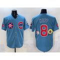 Chicago Cubs #8 Ian Happ Blue AmberGomez 2025 Tokyo Series 2nd Alternate Limited Stitched Jersey