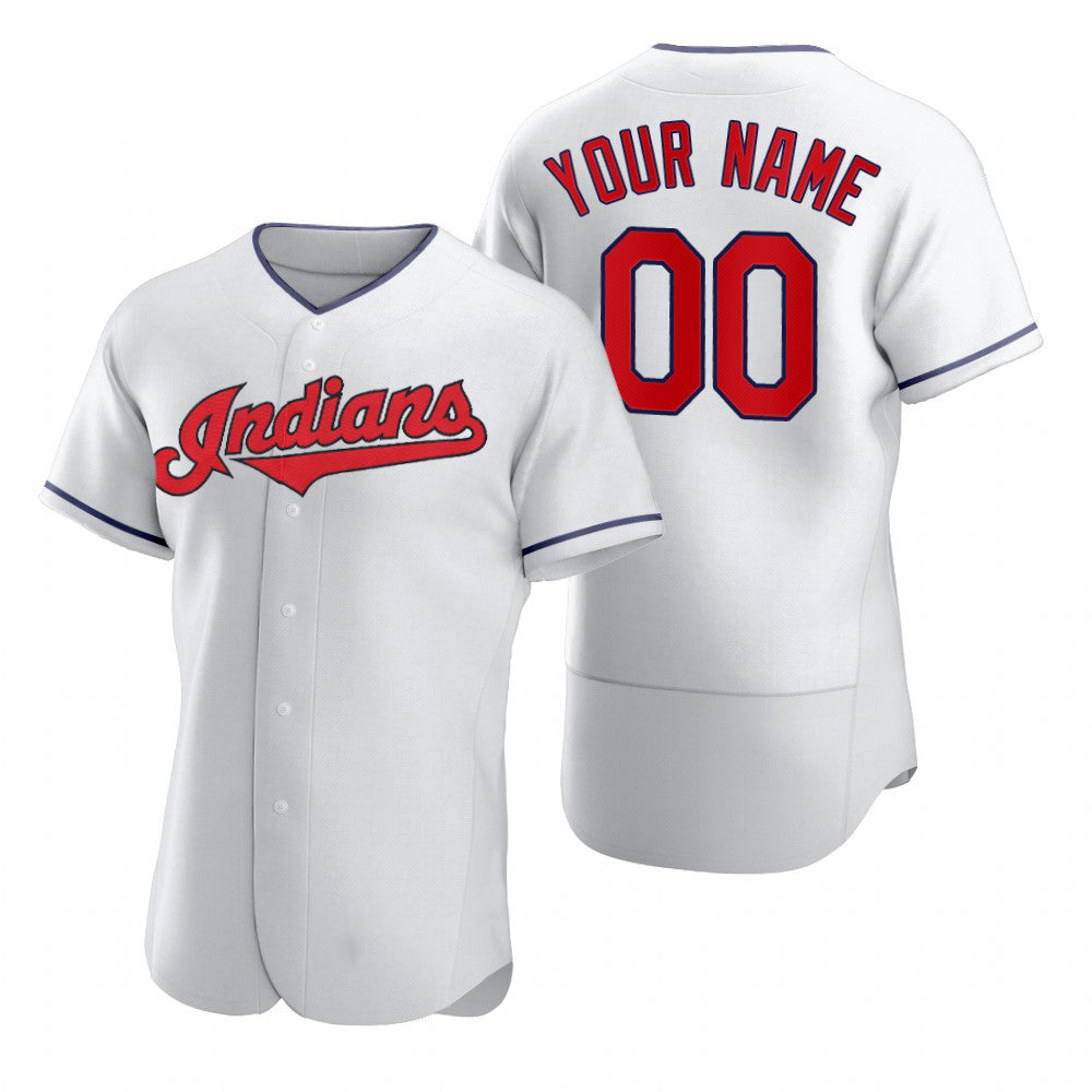 Custom Cleveland Indians White AmberGomez 2020 Stitched Flex Base Jersey