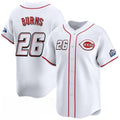 Cincinnati Reds #26 Chase Burns White AmberGomez 2025 Speedway Classic Home Limited Stitched Jersey