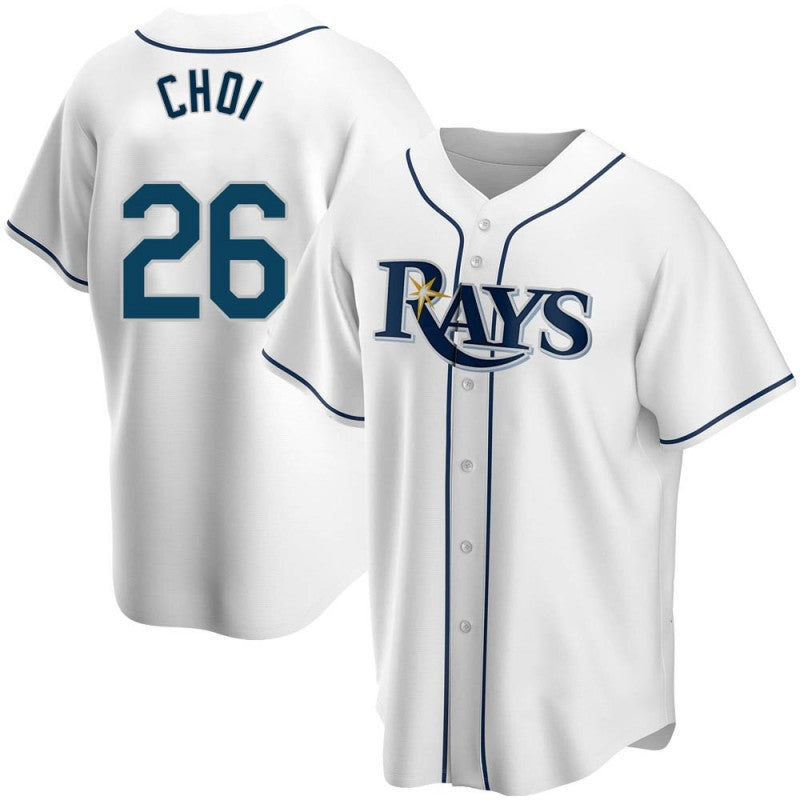 Tampa Bay Rays #26 Ji-Man Choi Replica White AmberGomez Home Jersey