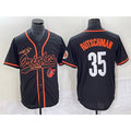 Baltimore Orioles #35 Adley Rutschman Black AmberGomez With Patch Cool Base Stitched Jersey