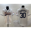 Detroit Tigers #30 Kerry Carpenter White AmberGomez With Patch Cool Base Stitched Jersey