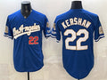 Los Angeles Dodgers #22 Clayton Kershaw Royal AmberGomez 2026 Gold Collection 9x & B2B Champs Patch Stitched Jersey