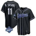 Los Angeles Dodgers #11 Roki Sasaki Player Black AmberGomez World Series Meet Carbon Limited Home Stitched Jerseys