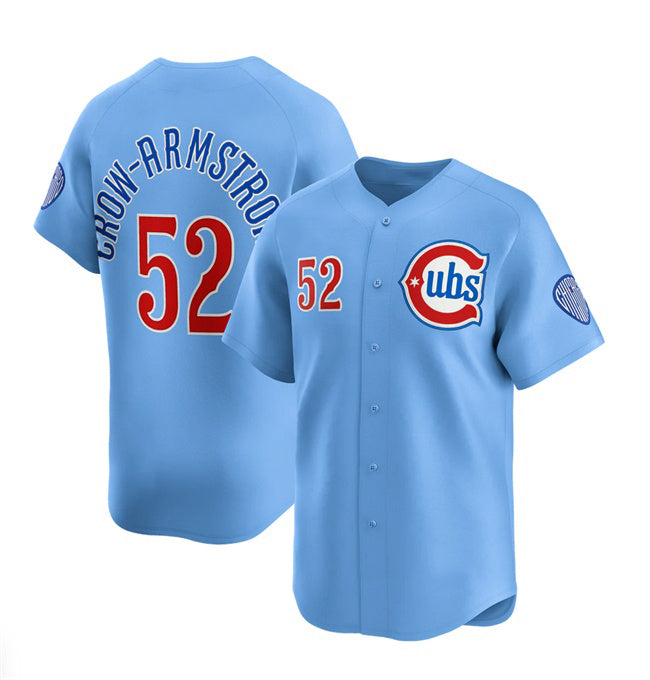 Chicago Cubs #52 Pete Crow-Armstrong 2024-25 Blue AmberGomez 2nd Alternate Limited Stitched Jersey