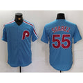 Philadelphia Phillies #55 Ranger Su¨¢rez Blue AmberGomez Cool Base Stitched Jersey