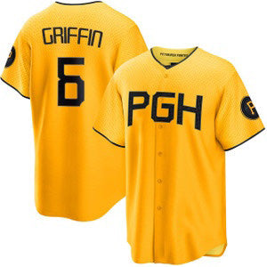 Pittsburgh Pirates #6 Konnor Griffin Yellow AmberGomez City Connect Limited Jersey