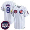 Chicago Cubs #8 Ian Happ White AmberGomez 2025 Tokyo Series Limited Stitched Jersey