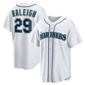 Seattle Mariners #29 Cal Raleigh White AmberGomez Home Replica Player Jersey