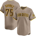 San Diego Padres #75 Robert Suarez Tan AmberGomez 2024 Alternate Limited Stitched Jersey