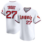 Los Angeles Angels #27 Mike Trout White AmberGomez Alternate Limited Jersey