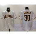San Diego Padres #30 Eric Hosmer White AmberGomez Stitched Cool Base Jersey 2