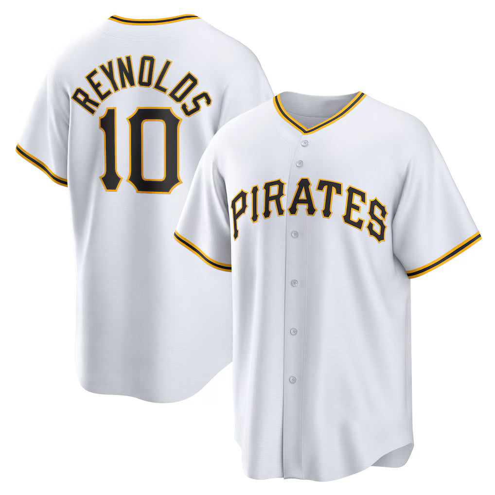 Pittsburgh Pirates #10 Bryan Reynolds White AmberGomez Replica Player Jersey