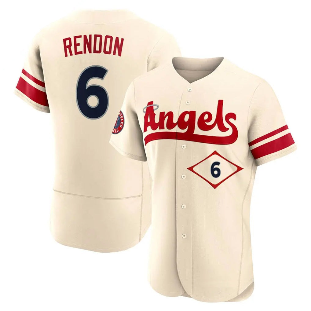 Los Angeles Angels #6 Anthony Rendon Player Cream AmberGomez City Connect Limited ELite Home Stitched Jerseys