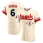 Los Angeles Angels #6 Anthony Rendon Player Cream AmberGomez City Connect Limited ELite Home Stitched Jerseys
