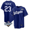 Los Angeles Dodgers #23 Kyle Tucker Player Royal AmberGomez World Series Game Stitched Jerseys