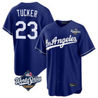 Los Angeles Dodgers #23 Kyle Tucker Player Royal AmberGomez World Series Game Stitched Jerseys