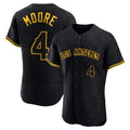 Los Angeles Angels #4 Christian Moore Player Black AmberGomez Snake Skin City Limited Elite Home Stitched Jerseys