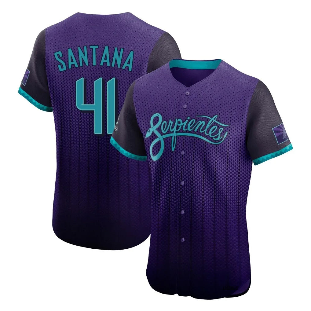 Arizona Diamondbacks #41 Carlos Santana Player Purple AmberGomez City Connect Limited Elite Home Game Stitched Jerseys