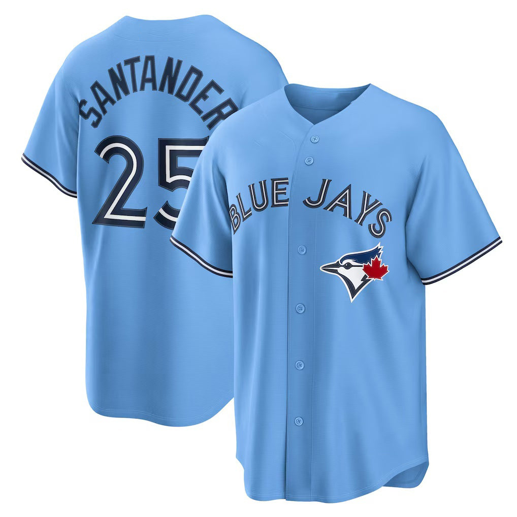 Toronto Blue Jays #25 Anthony Santander Light Blue AmberGomez Alternate Replica Jersey