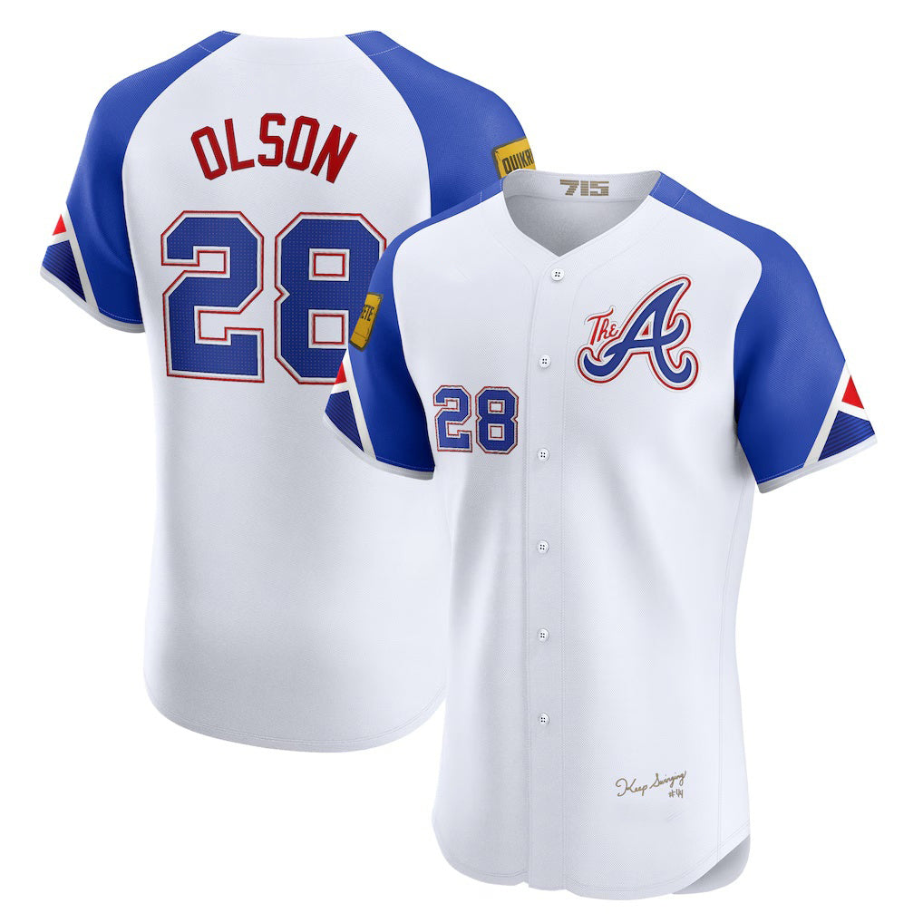 Atlanta Braves #28 Matt Olson White AmberGomez City Connect Elite Jersey 2