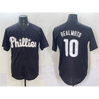 Philadelphia Phillies #10 J.T. Realmuto Black AmberGomez Lights Out Limited Stitched Jersey