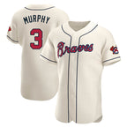 Atlanta Braves #3 Dale Murphy Player Cream AmberGomez Limited Elite Home Game Stitched Jerseys