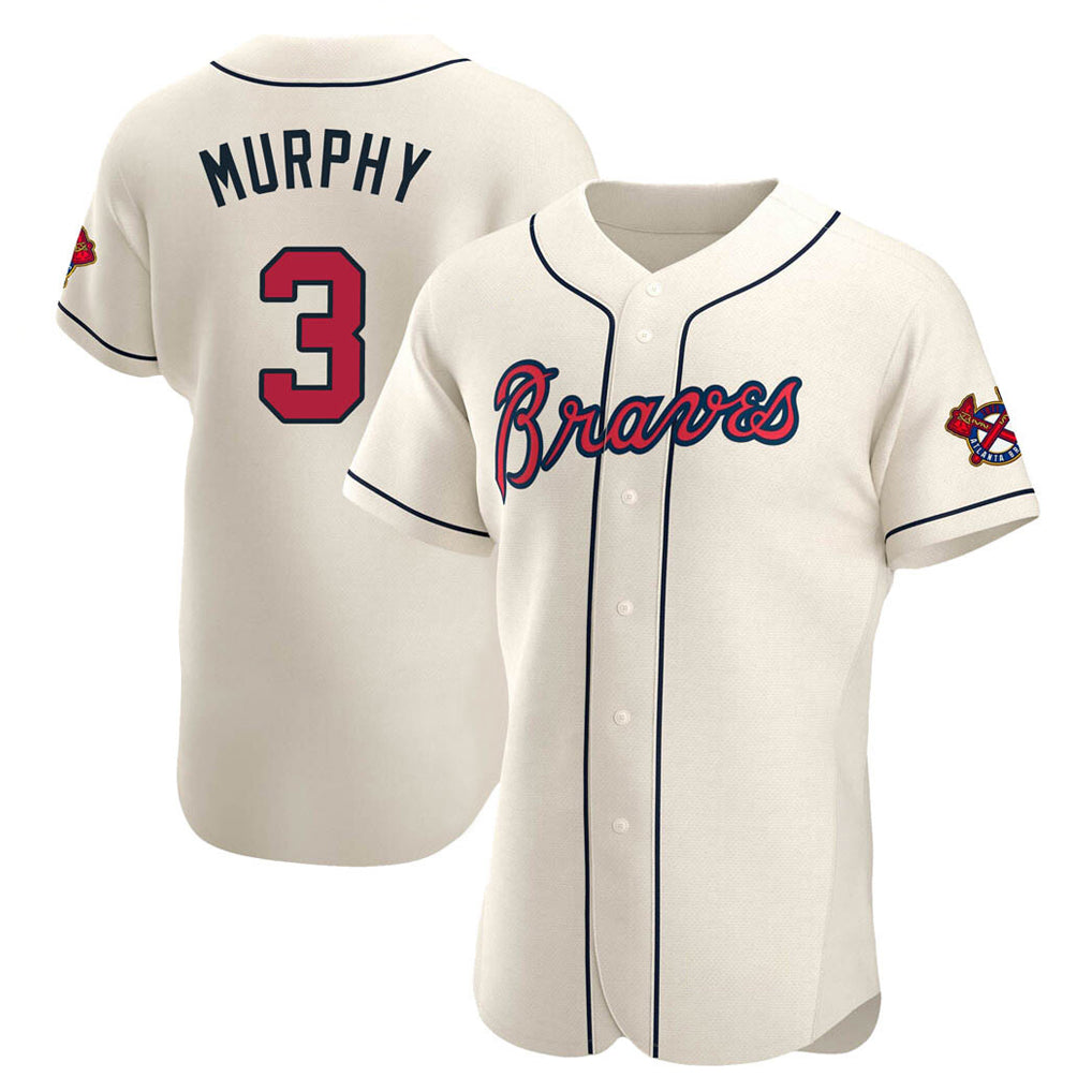 Atlanta Braves #3 Dale Murphy Player Cream AmberGomez Limited Elite Home Game Stitched Jerseys