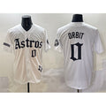 Houston Astros #0 Orbit White AmberGomez Gothic 'Houston Born Barrio Raised' Limited Stitched Jersey