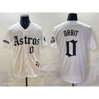 Houston Astros #0 Orbit White AmberGomez Gothic 'Houston Born Barrio Raised' Limited Stitched Jersey