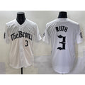 New York Yankees #3 Babe Ruth White AmberGomez 'Gothic Legacy Edition' Vapor Premier Limited Stitched Jersey