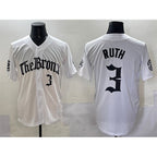 New York Yankees #3 Babe Ruth White AmberGomez 'Gothic Legacy Edition' Vapor Premier Limited Stitched Jersey