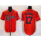 Detroit Tigers #17 Parker Meadows Orange AmberGomez With Patch Cool Base Stitched Jersey